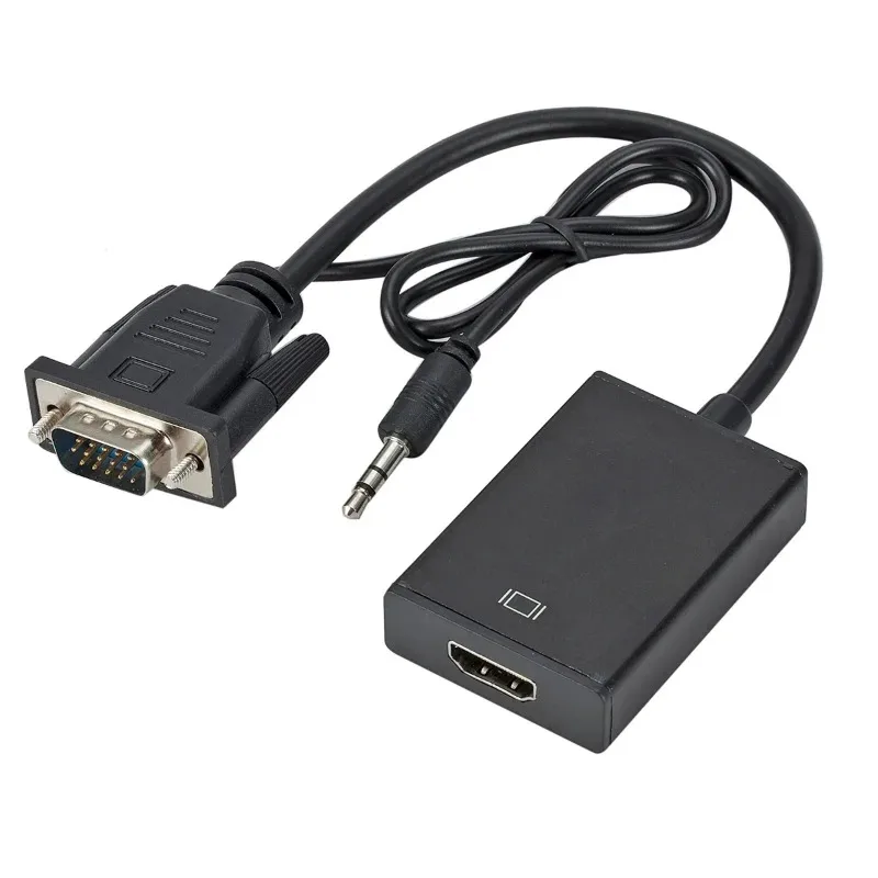 Full HD 1080P VGA to HDMI-compatible Converter Adapter Cable With Audio Output VGA HD Adapter for PC laptop to HDTV Projector