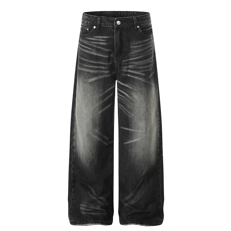 

Винтажные джинсы прямого кроя унисекс, повседневные, удобные, свободного кроя, со средней посадкой, на пуговицах, для ежедневной носки