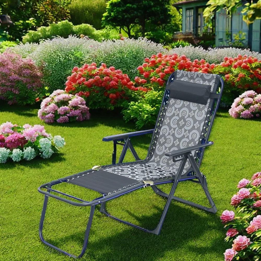 Fauteuil inclinable pliable en métal, chaise zéro gravité, léger, design moderne, aide de bureau portable, utilisation dans le jardin, la plage, le parc