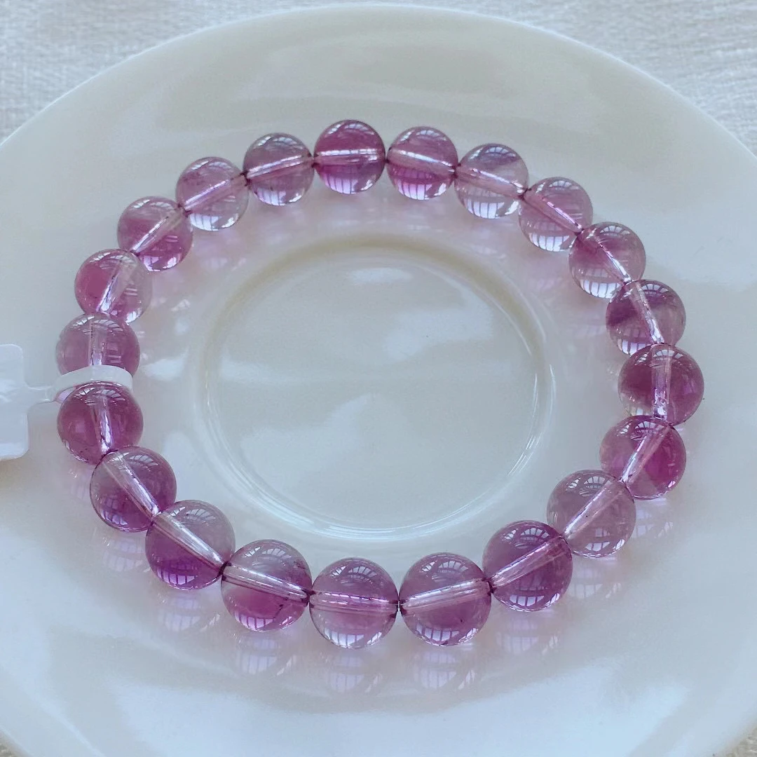 

Natural Lavender Purple Amethyst Quartz Clear Round Beads Bracelet 9.3mm Crystal Amethyst Cut Beads Women Men Jewelry AAAAA