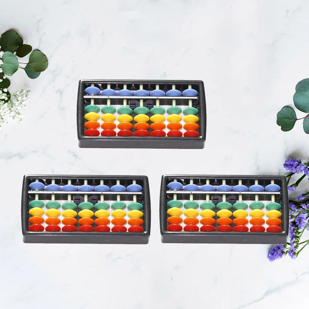 

3pcs Colorful Plastic Abacus 7-Rod Arithmetic Tool For Kids Early Math Learning Lightweight Educational Portable Calculating