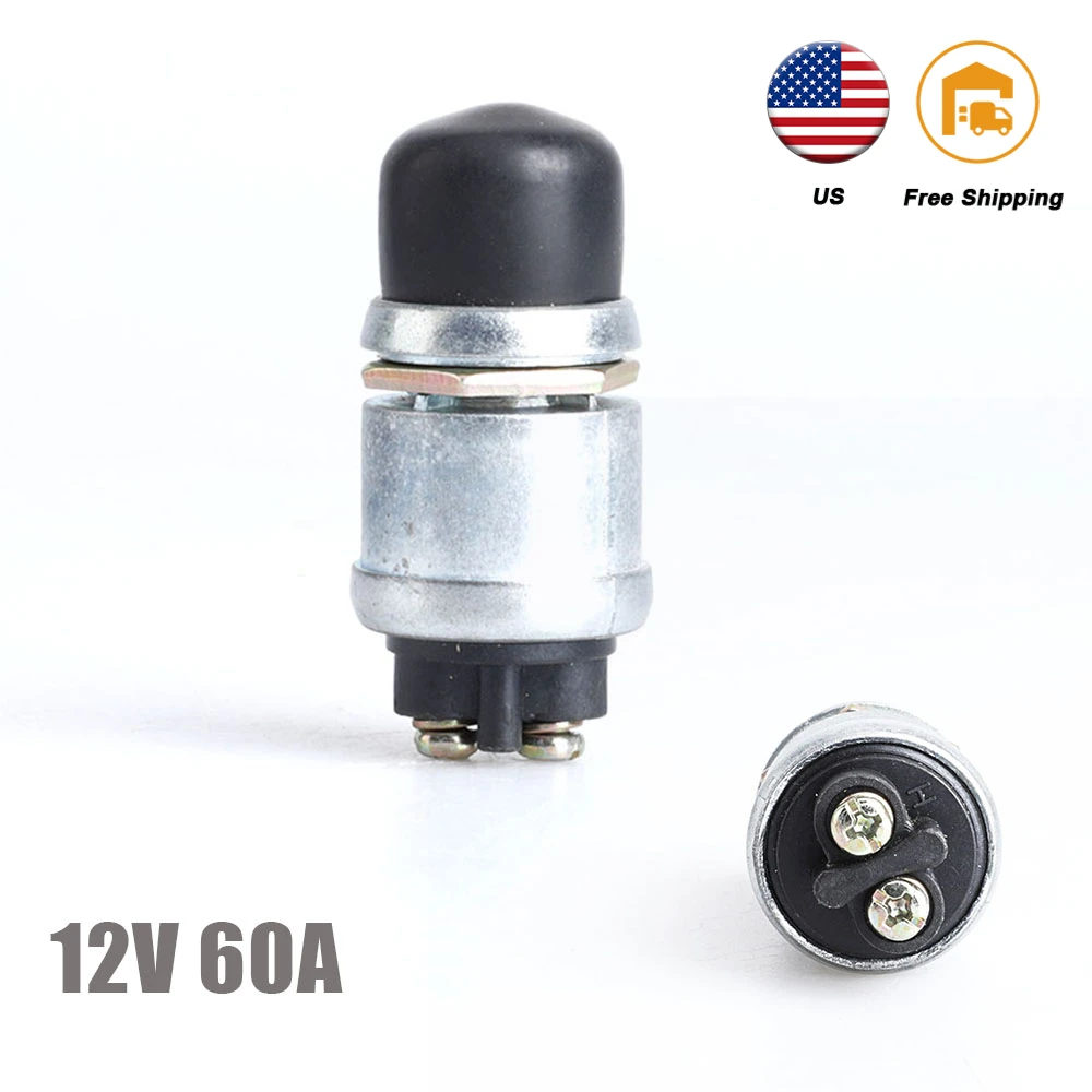 60A 12V DC Ignition Starter Switch Truck Engine Start Waterproof Push Boat Starter Horn Replacement Button Car Switch