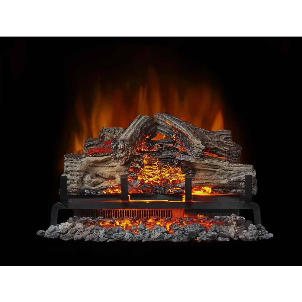 

Woodland Electric Fireplace Log Set Realistic Flame Effect Molded, Hand Painted Logs for Added Authenticity - BlackCustomized