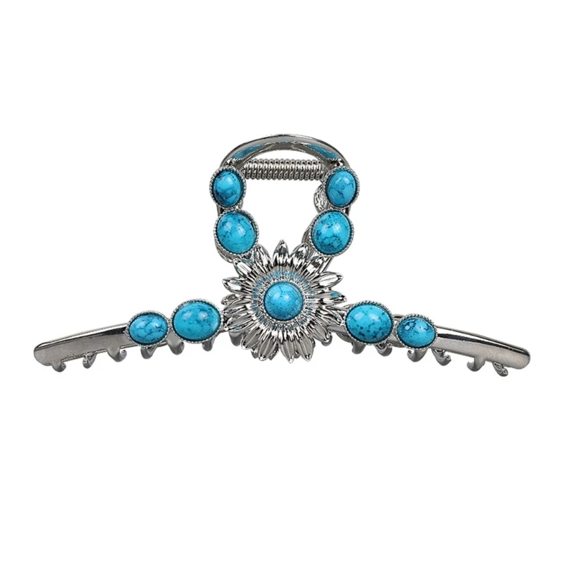 Pince à cheveux pour femmes, Barrettes turquoise, élégante marguerite, pince à cheveux, livraison directe