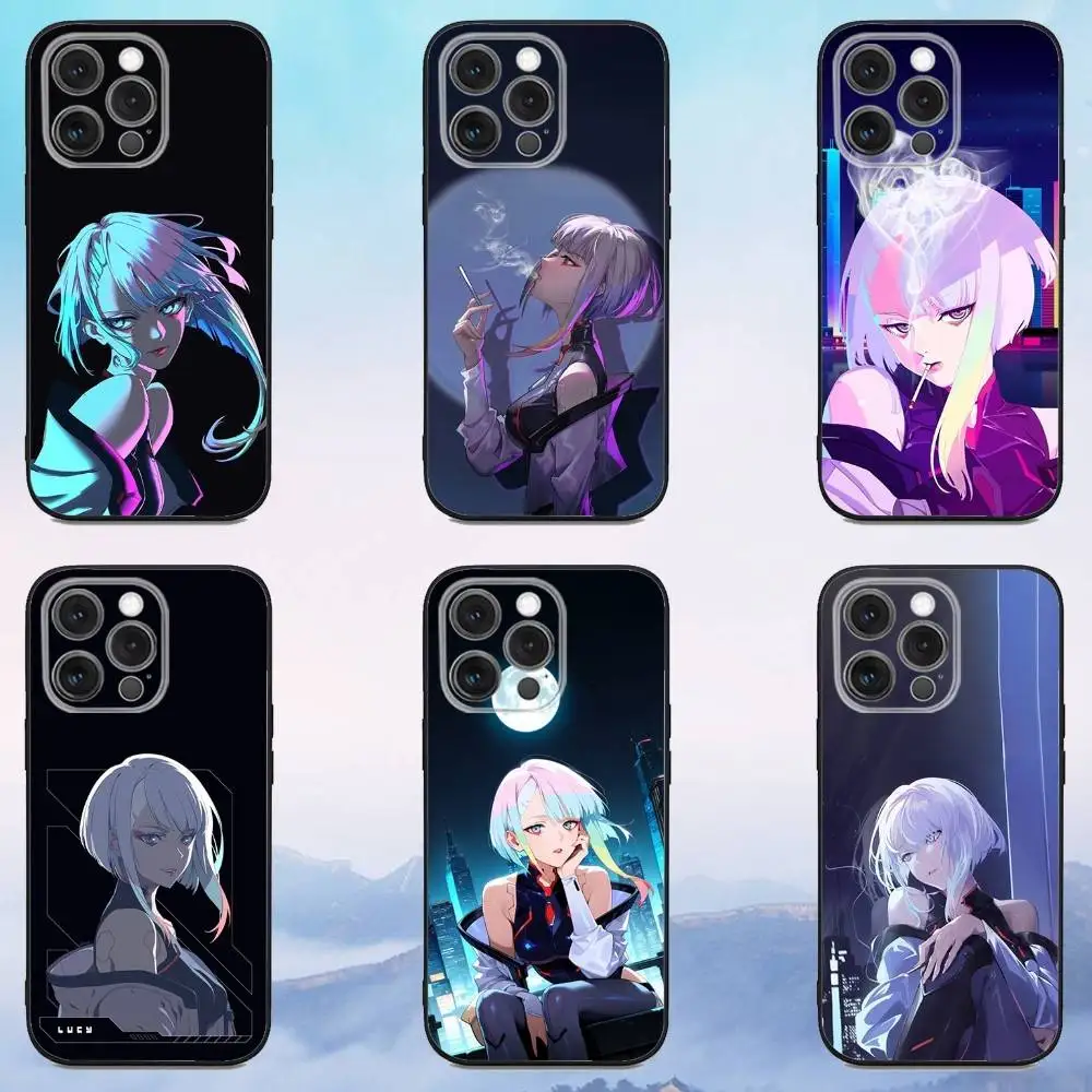 

L-Lucy C-Cyberpunk Game Phone Case For iPhone 16e,16,15,14,13,12,11,Pro,X,XS,Max,XR,Plus,Mini Soft Black Cover