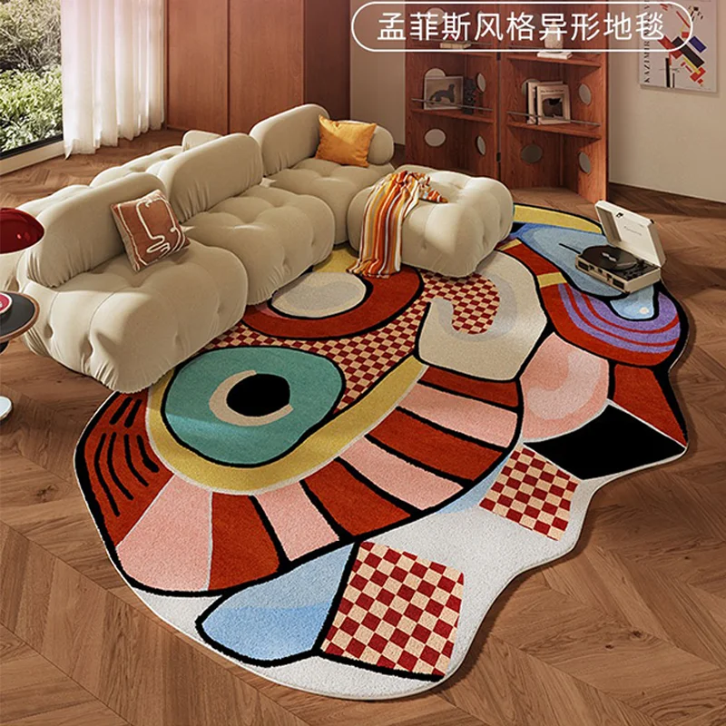 

Memphis Style Living Room Carpet Contrast Color Large Area Special-shaped Bedroom Rugs Unique Personality Sofa Floor Mats Ковер