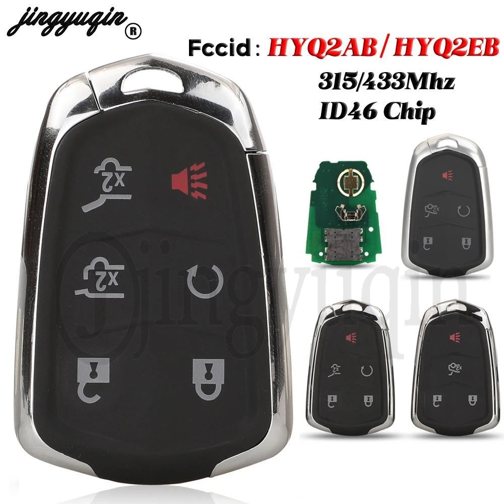 

jingyuqin HYQ2AB HYQ2EB Remote Key 315MHz/433MHz id46 for Cadillac ESCALADE/ESCALADE ESV 2015-2019 XTS CTS CT6 ATS 4/5/6 Buttons