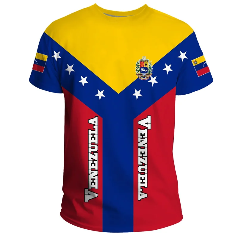 Venezuela Flag 3D Printed T-shirt For Men Short Sleeve Plus Size Venezuela Bandeira Tee Tops Casual Streetwear Sports Jersey