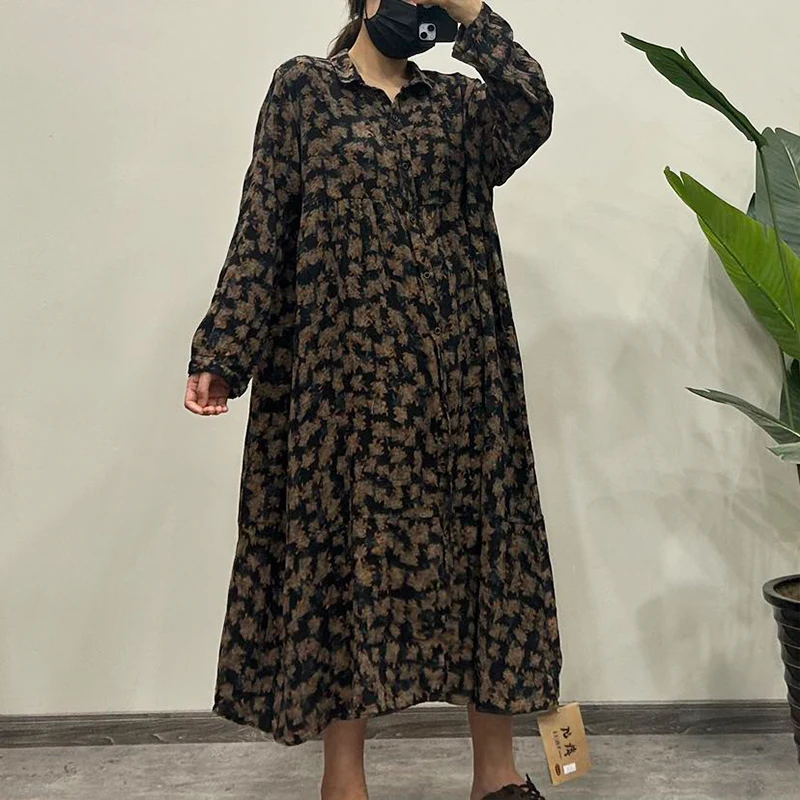 Masss Wasss 2026 primavera Bohemia mujer moda vestido Floral suelto Vintage ropa larga señoras clásico Vintage impreso Vestidos