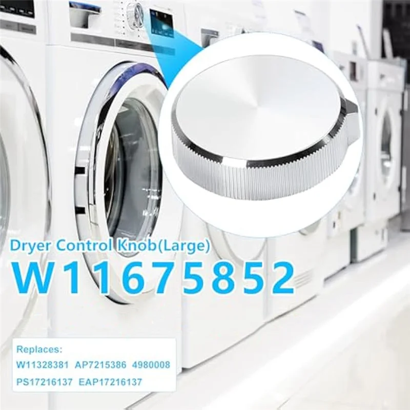 2 قطعة W11675852 W11328381 مقبض مجفف لمقبض التحكم في مجفف الغسالة ، استبدال 4980008 ، AP7215386 ، PS17216137 ، EAP17216137-LICG #3