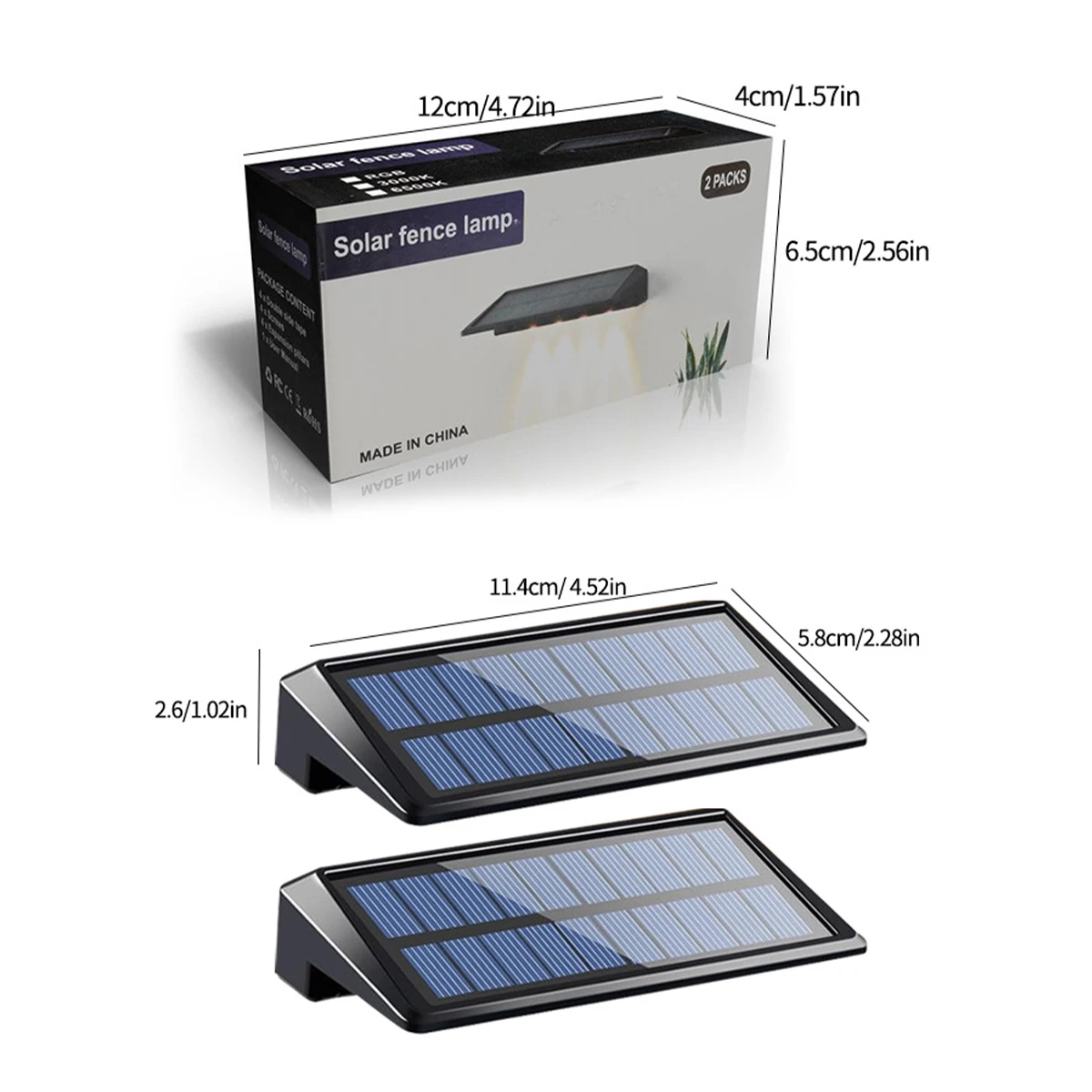 Solar Fence Lights Outdoor Waterproof Rgb Decoration For Wall-mounted Light Exterior Motion-sensor Wash Lamp Garden Lighting Led