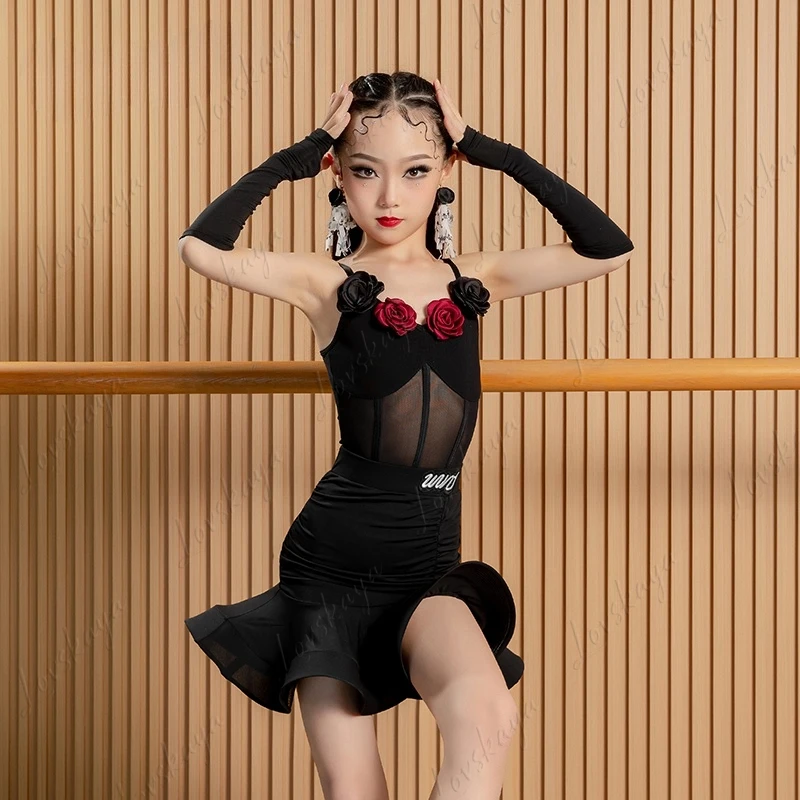 tenue-de-danse-latine-nouveau-modele-combinaison-d'entrainement-de-danse-haut-de-gamme-pour-filles-combinaison-d'entrainement-costume-de-spectacle-pour-enfants-costume-de-danse