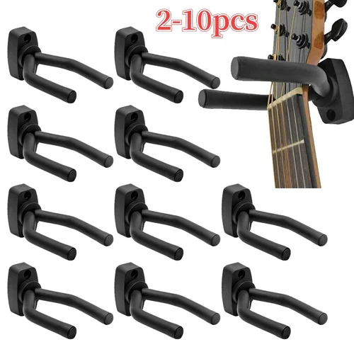 Imagen 1 del producto Soporte de pared para guitarra acústica, piezas de Metal, accesorios, estante de exhibición de instrumentos, gancho, colgadores de pared, 2-10 piezas
