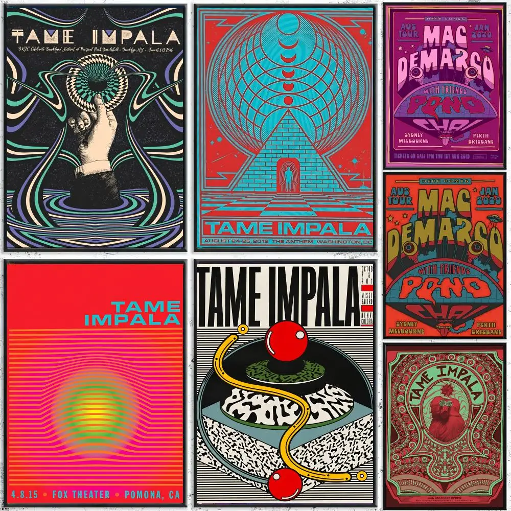 T-Tame Impala Band Poster Perfect Sticker Self Adhesive for Office Home Theater Wall Art Decor Fancy Gift