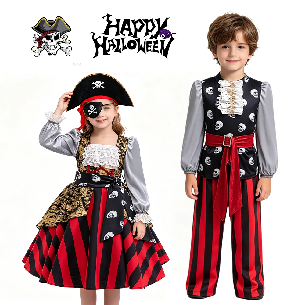Sewing Vest - Kids Pirate Couple Costume Set Girls