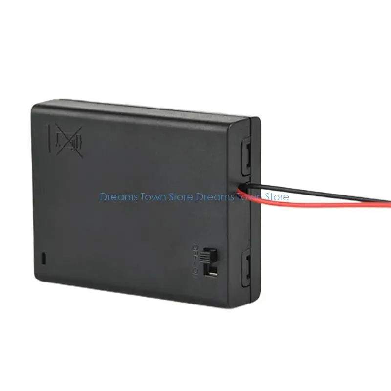 HX6A 4Slot 3A Battery Holder with Spring Contacts and On Off Switcher for 6V Devices Color Wire Included