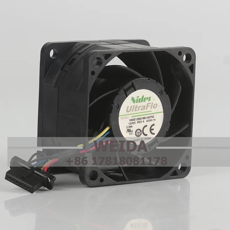 Case fan Nidec 24V 48V DC 12V 2.39A AC EC 6038 60X60X38MM 6CM Frequency Converter Server Four-wire V60E12BS1M3-08T02 Cooling Fa