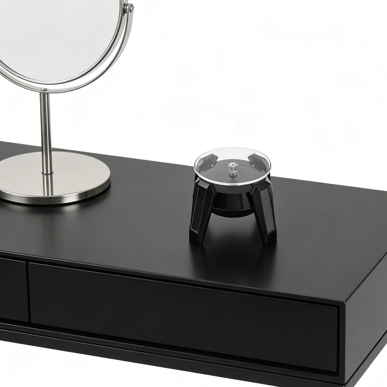 Solar Powered Rotating Jewelry Display Stand Black 360 Degree Auto Turntable Necklace Bracelet Exhibitions Showcase