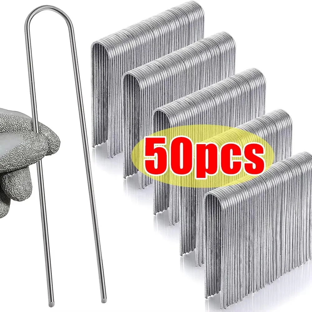 

Landscaping Supplies U-Shaped Ground Pegs Heavy Duty Steel Garden Pins Durable Galvanized Landscape Staples Garden Tools