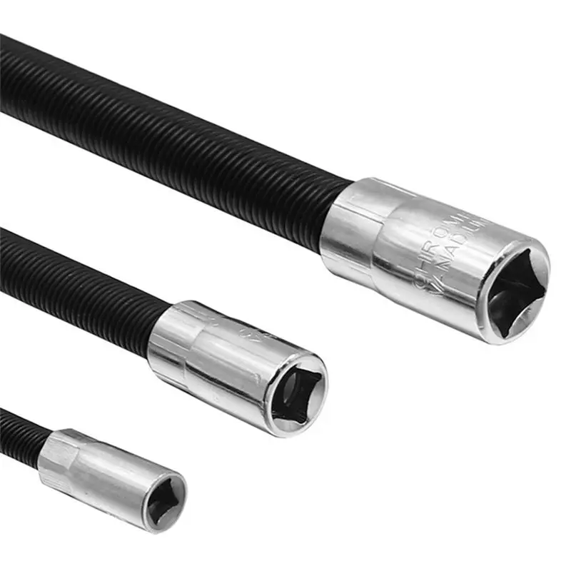 M12K-3 Piece Tool Set Electric Wrench Elastic Connecting Rod Universal Flexible Shaft Quick Ratchet Wrench Spring Extension Rod