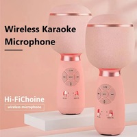 Wireless Bluetooth Microphone Speaker Professional Karaoke Mic Portable Singing Recorder Music Player for Adults Children