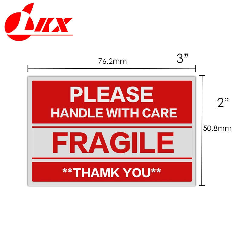 LKX 500Pcs/Roll Fragile Warning Label Stickers Please Handle with Care for Goods Shipping Express Label Fast Drop Shipping