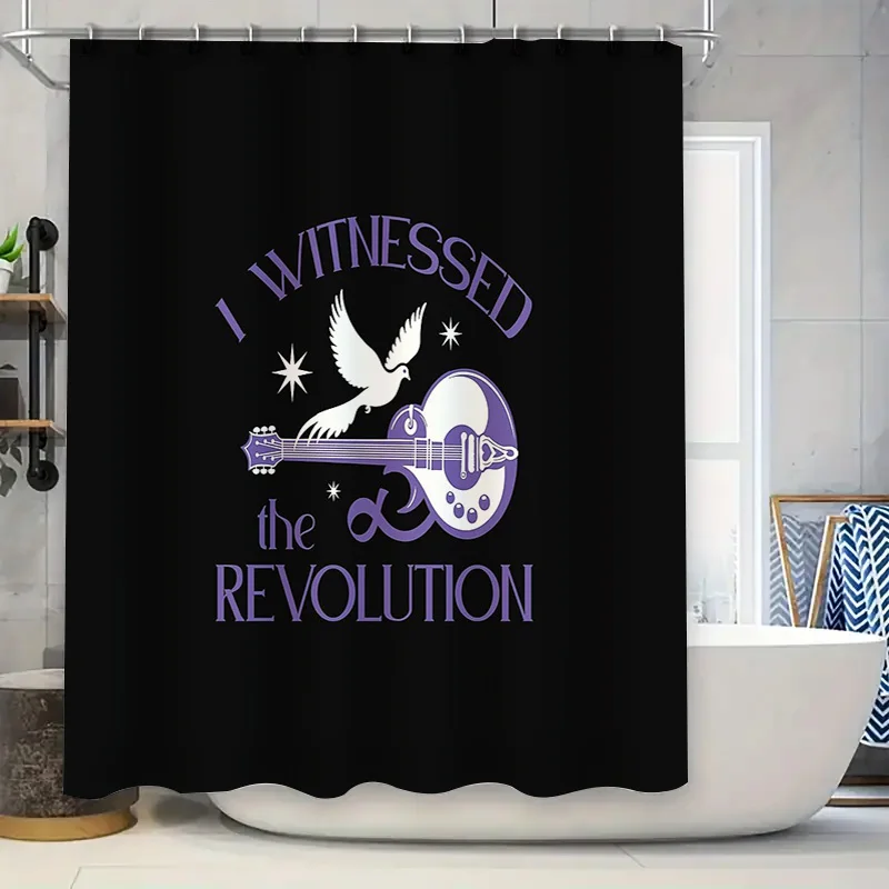

Music Bath Curtain Rock Band Shower Curtain Guitar Pattern Waterproof Decor Home