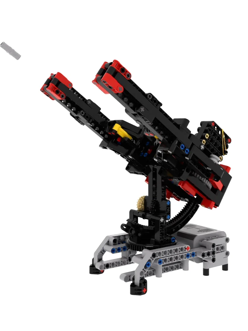 MOC Anti-aircraft ปืนหุ่นยนต์รุ่นเทคโนโลยี Building Block ประกอบมอเตอร์ไดรฟ์ Fire กระสุนของเล่นเพื่อการศึกษาอิฐของขวัญ