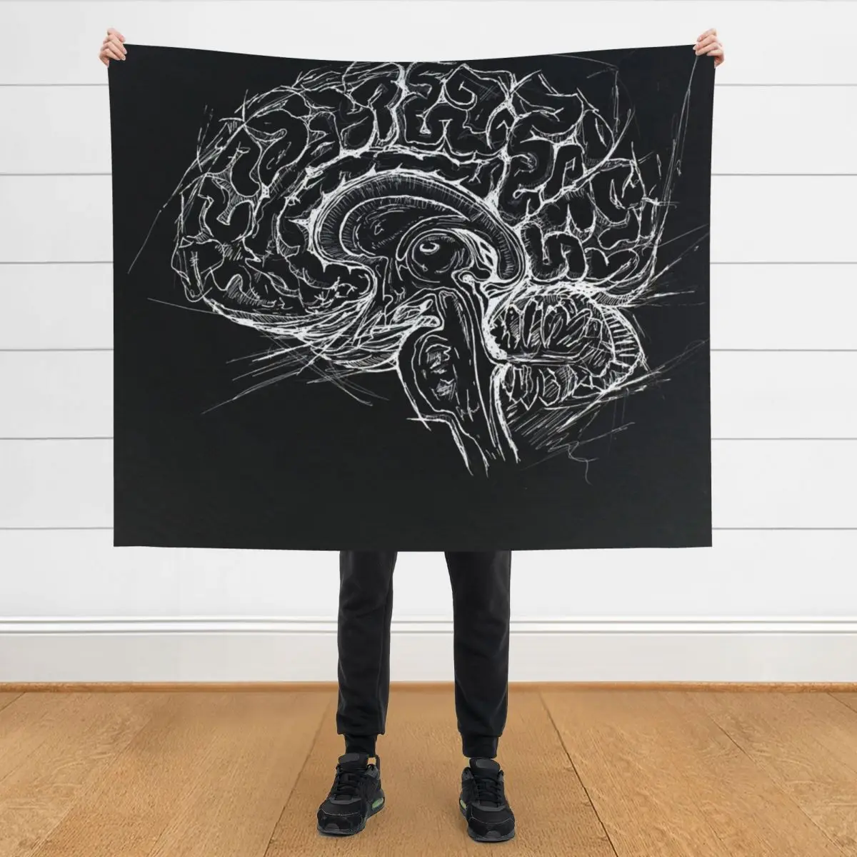 

Brain Throw Blanket Nap Luxury Designer wednesday Soft Plaid Blankets
