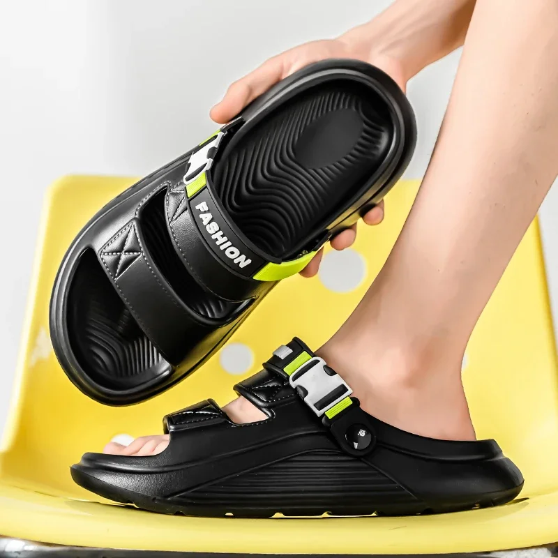 

2025 мужская модная белая непромокаемая садовая обувь из ЭВА, летние удобные сабо, тапочки для мужчин, легкие нескользящие пляжные сандалии