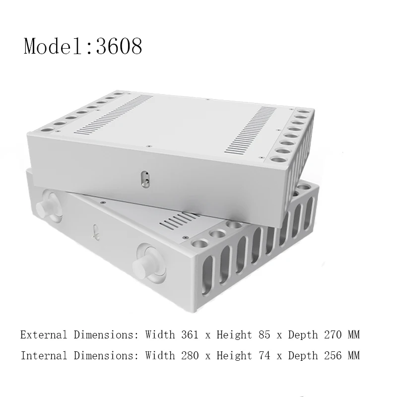 Weiliang Audio Power Amplifier Chassis CNC3608, Power Amplifier Rear Chassis, CNC-Machined Monolithic Heat Sink Case
