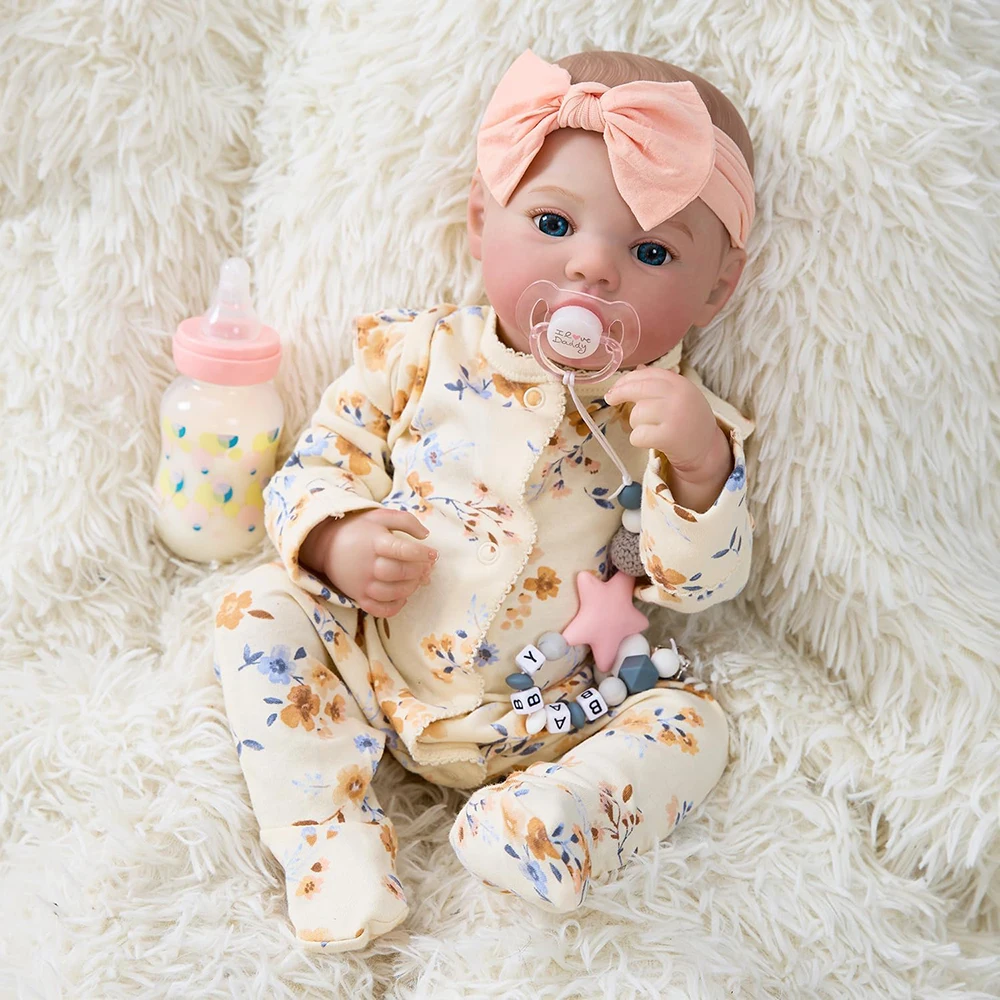 

Realistic Reborn Newborn Doll Girl Silicone Full Body Handmade Lifelike Baby Dolls Look Real Painted Visible Veins Kids Gifts