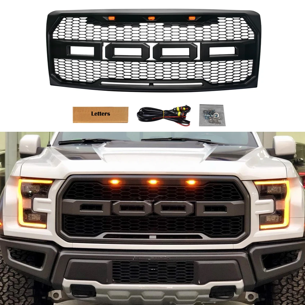 

Pop Modified For F150 Grill Raptor Style For F-150 2009 2010 2011 2012 2013 2014 Racing Grills Front Bumper Grilles Grill Mesh