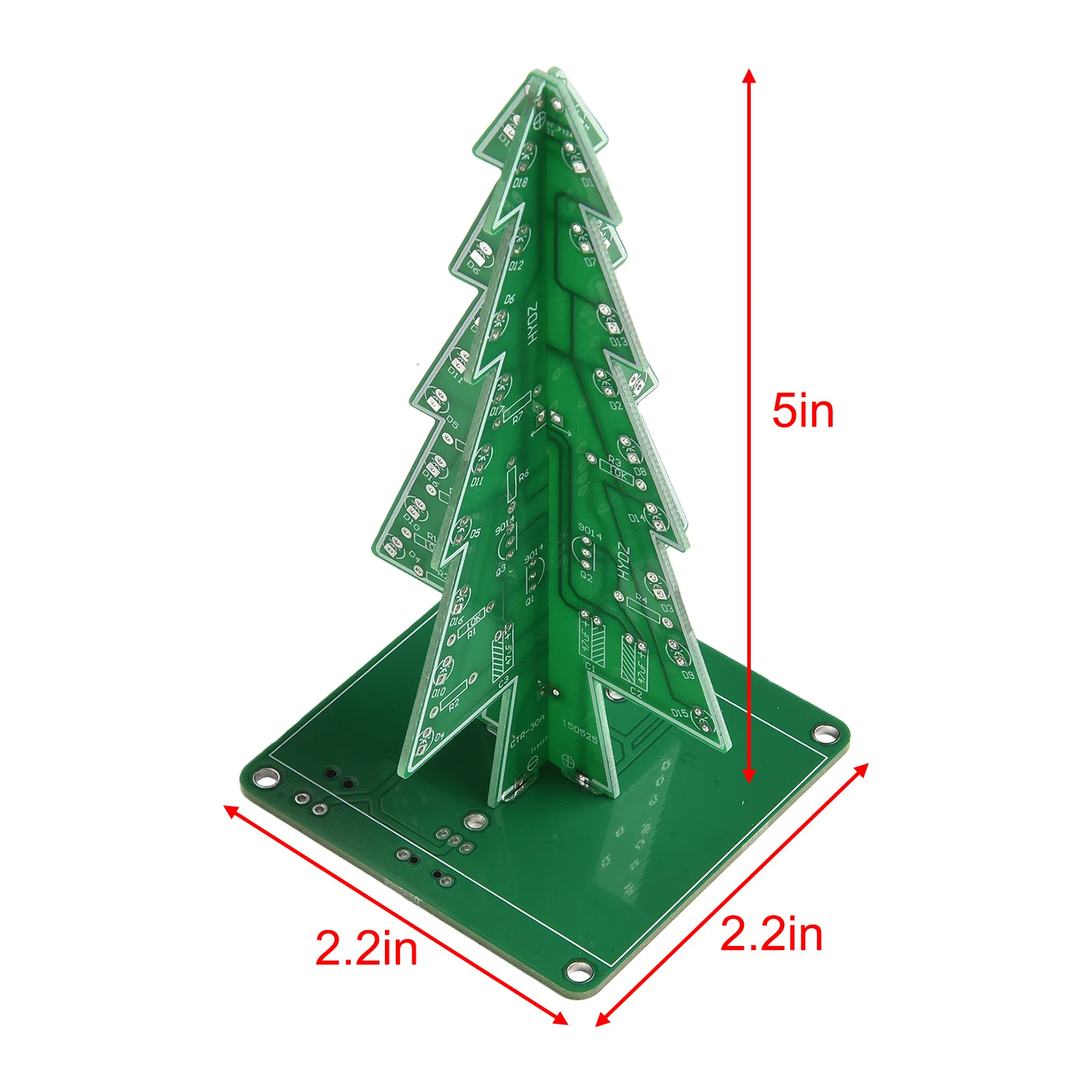 1 Set DIY 3D LED Flash Circuit Kit Three-Dimensional Christmas Tree Electronic Fun Kit 3D Christmas Tree LED DIY Kit