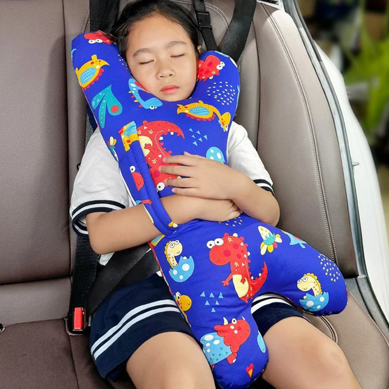 Cute K-Shape Kids Travel Safety Pillow Car Seat Neck Pillow Car Sleep Long Distance Travel Pillow Head Pillow Support Kids Adult