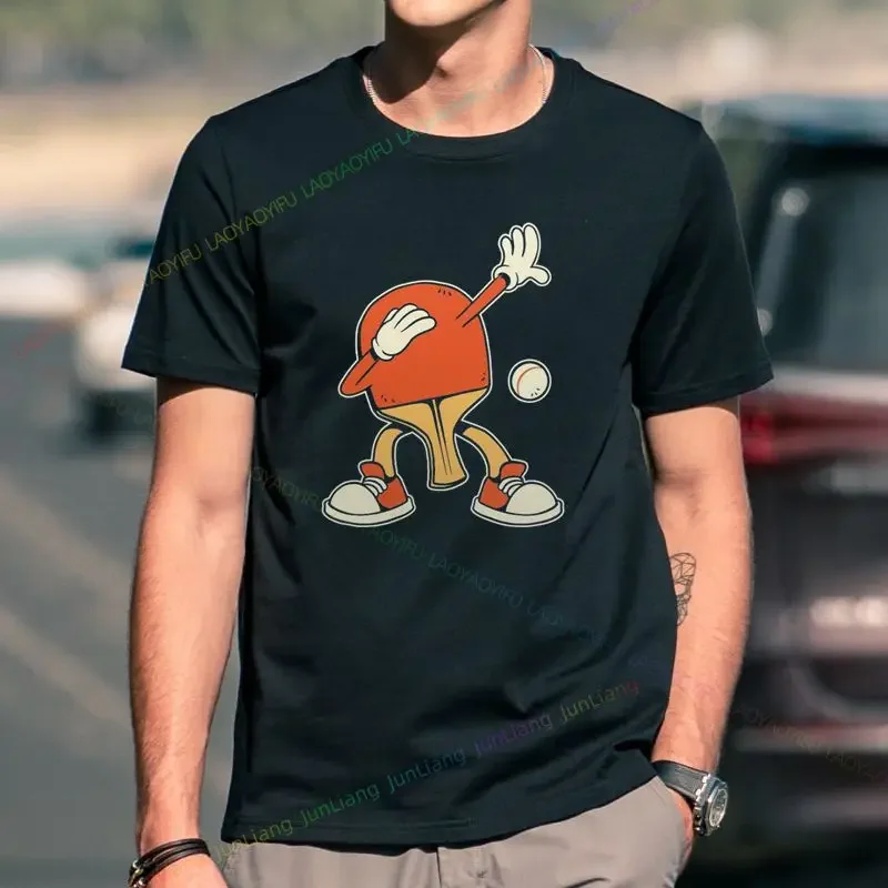 Fun Ping Pong Heartbeat T-shirt Graphic Street Clothing Short Sleeve O Collar Harajuku Hip Hop Fan Gift Shirt
