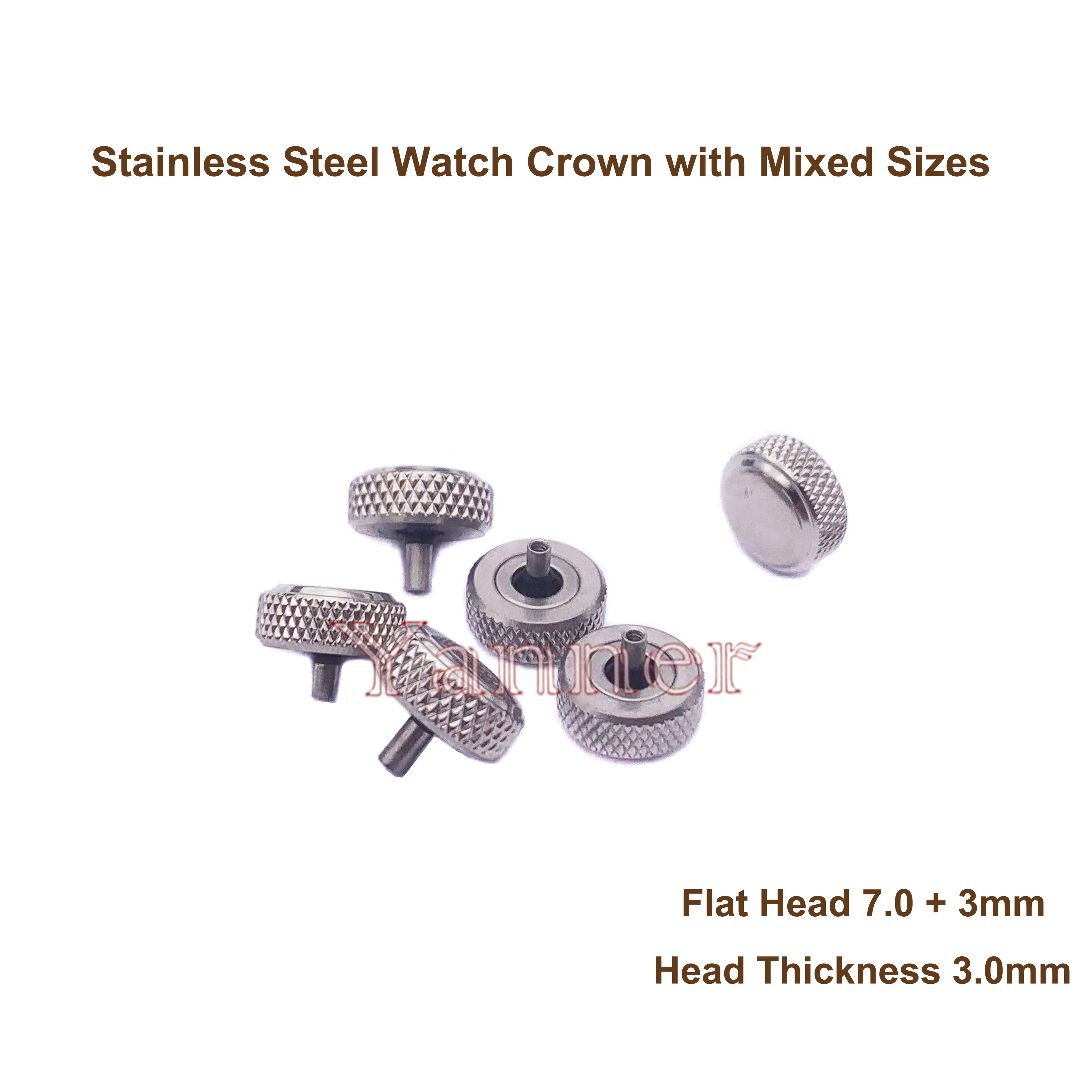 Stainless Steel Watch Crown Waterproof for Watch Repair and Replacement With Mixed Sizes