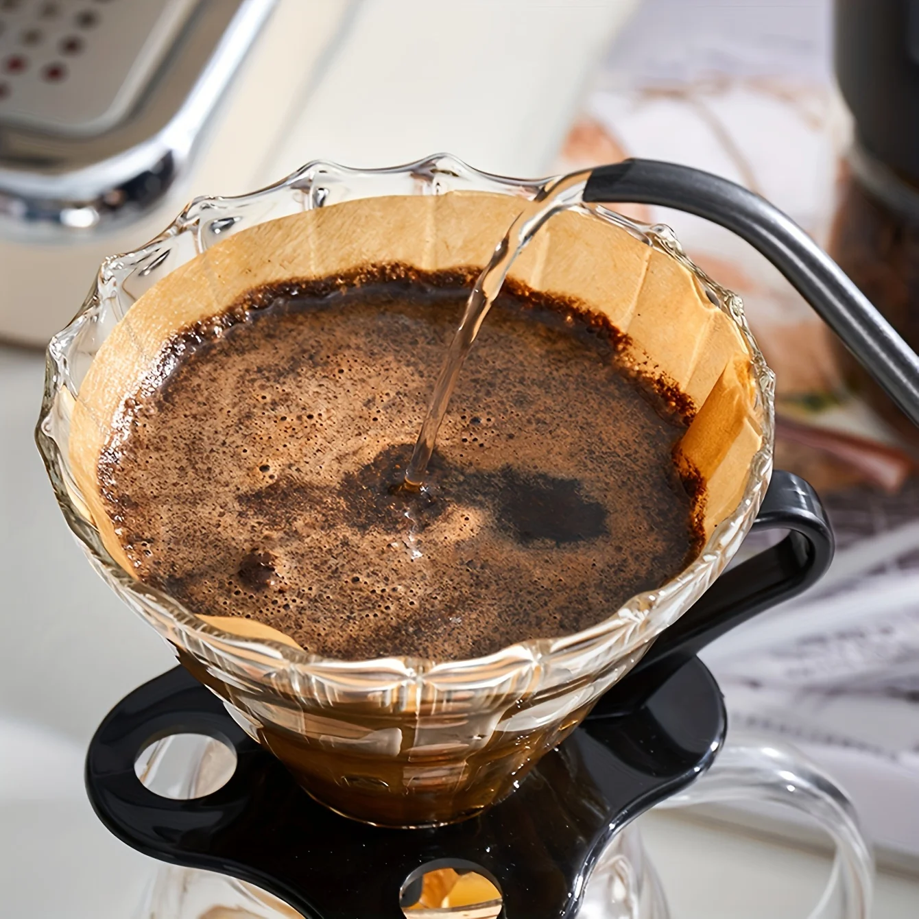 100pcs-Coffee Filter Paper Natural Unbleached Disposable Coffee Filters Paper 100 Count Natural Fit for Drip Coffee Dripper