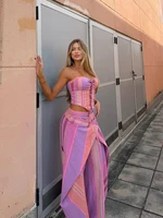 Sexy Print Bandage Vest Pant Sets Women Beach Sleeveless Sling Crop Top Cascade Wide Leg Pants Set 2026 Summer Lady  Outwear New
