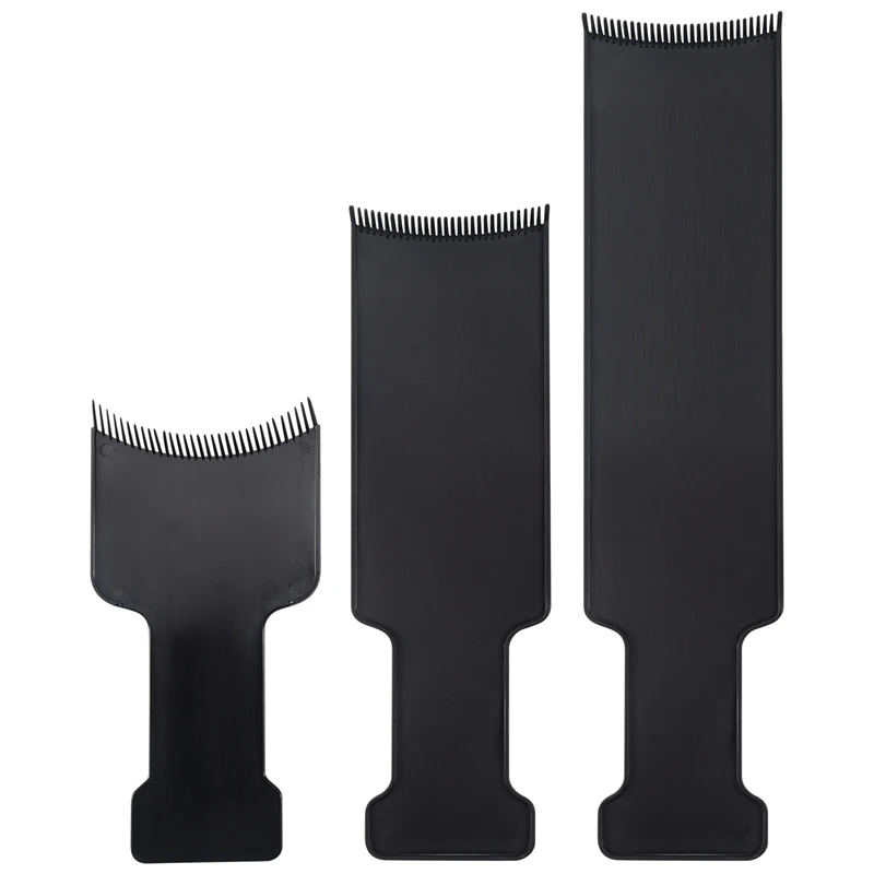 3Pcs Long Hair Highlighting Sectioning Board Barber Flat Top Paddle Board Comb For Hair Coloring Dyeing DIY Hairdressing Tint To