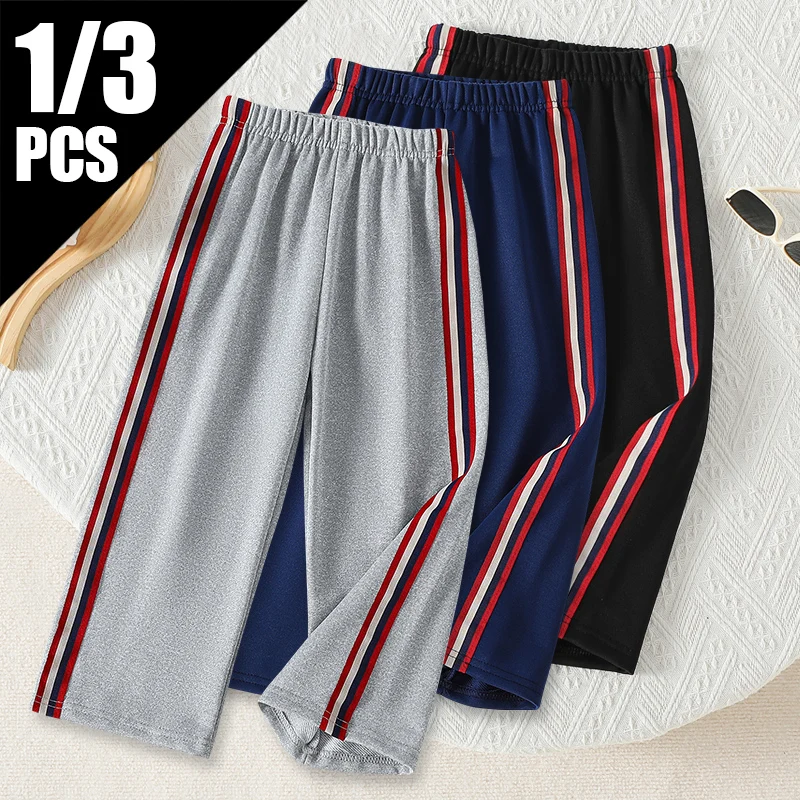1/3 Pcs Autumn And Winter Children's Basic Versatile Color Blocked Straight Leg…