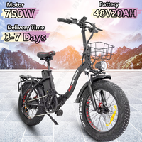 DRVETION CT20PRO Electric Bicycle 750W Motor 48V20AH Lithium Battery Adult Electric Bike 20 inch Fat Tire Urban Commuter E-bike
