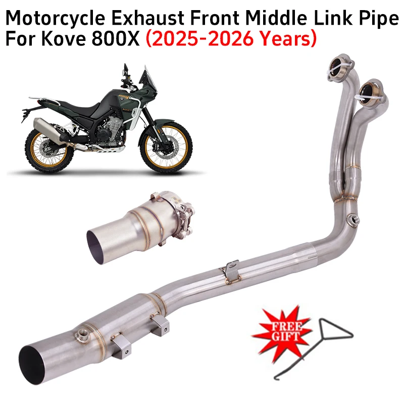 

Slip On For Kove 800X 800 X Adventure Rally Pro 2025 2026 Motorcycle Exhaust System Muffler Stainless steel Front Mid Link Pipe