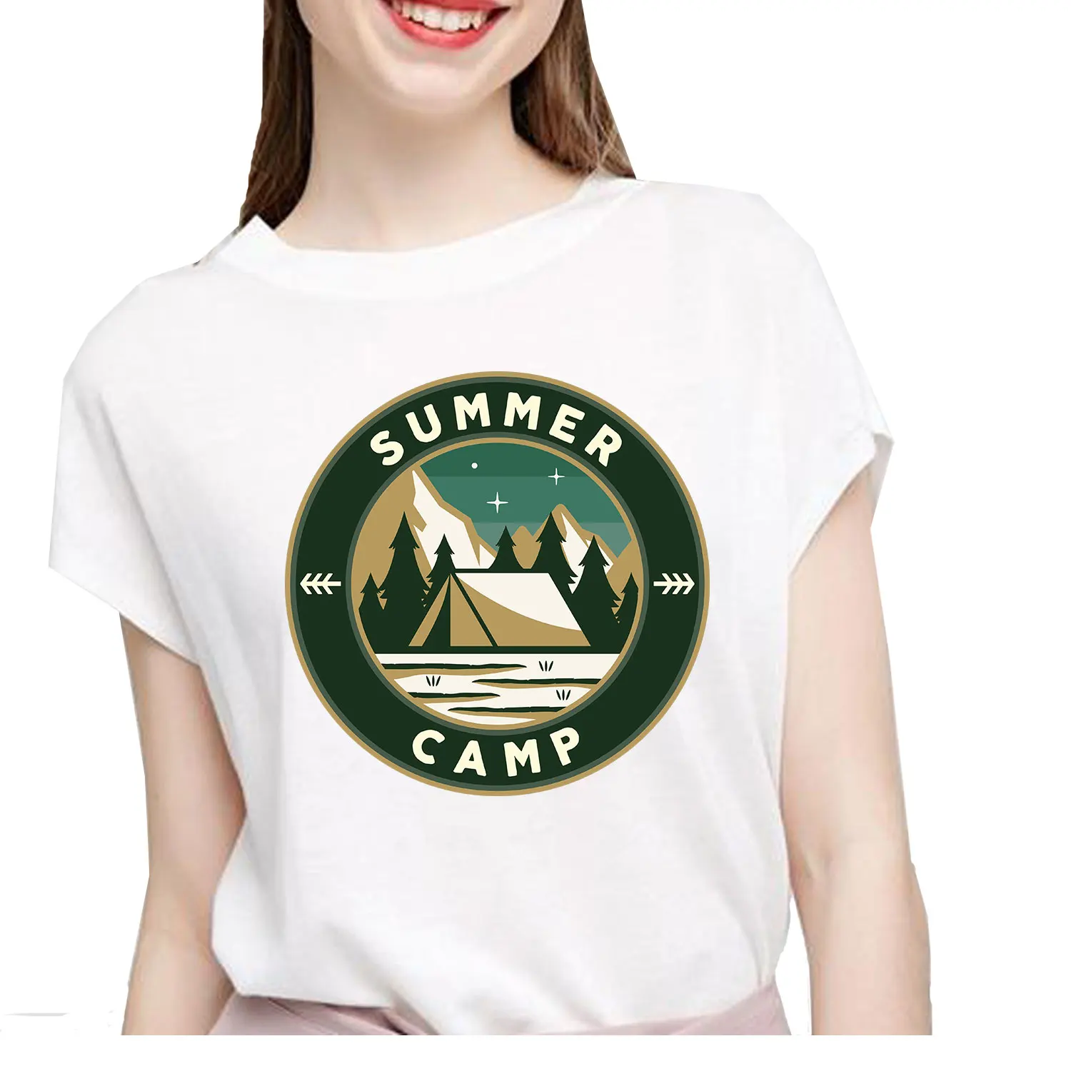 Natural scenery  Camping pictures Hill and forest Character Patch for Clothing Vinyl Sticker Iron Transfer Washable diy craft