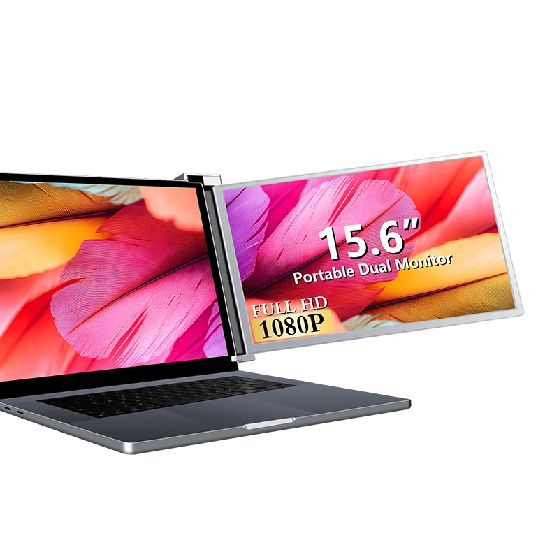 15.6 Triple Laptop Monitor, Right Screen 180° Rotation, Plug and Play for 15.6-17.3