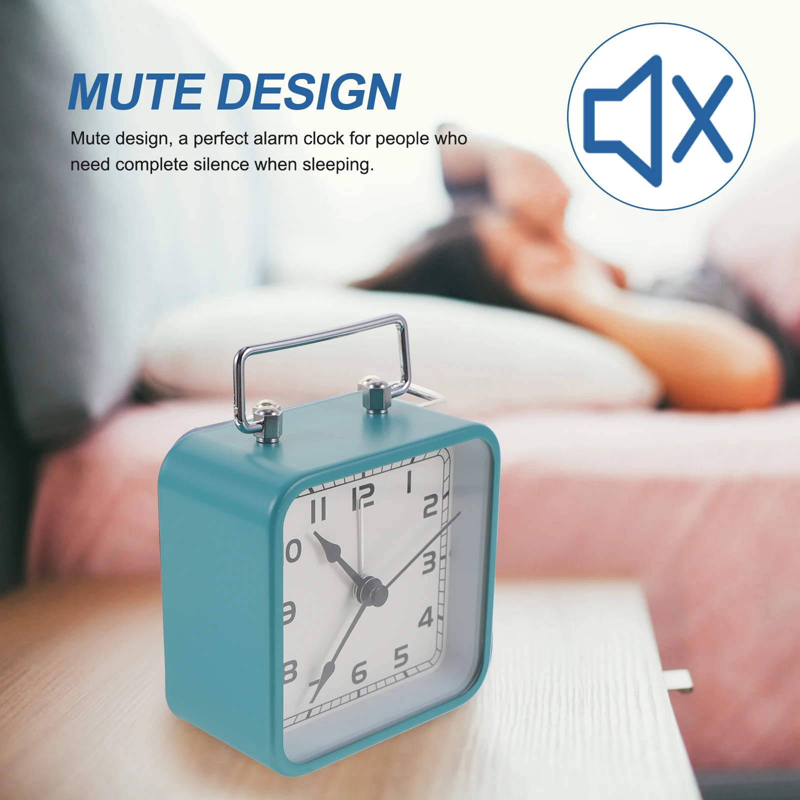 

Children's Mute Clock Small Desk Bedside Table Decor Household Desktop
