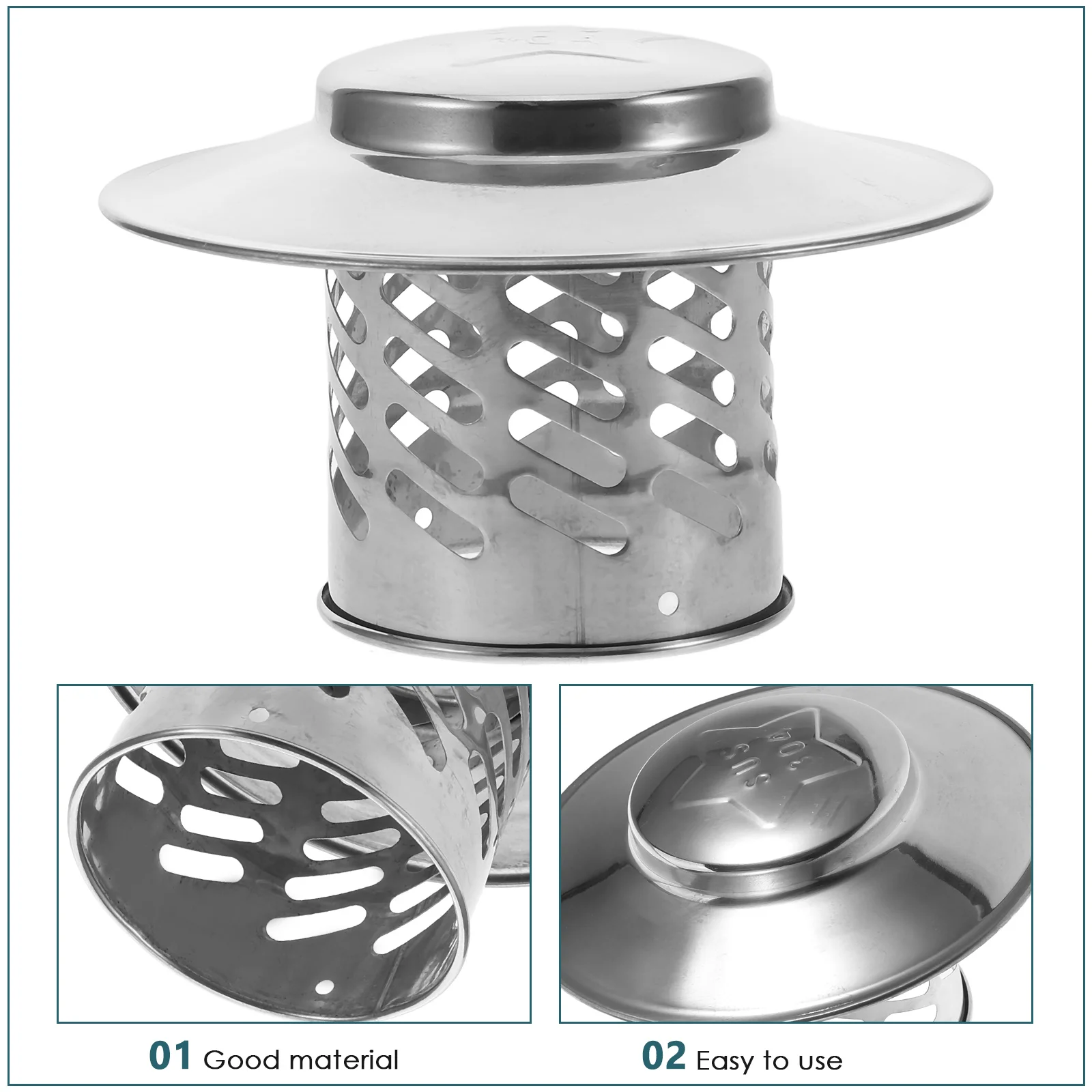 Chapéu de chuva de aço inoxidável, cobertura para chaminé, exaustão, ventilação, tampa externa, metal, chimcare