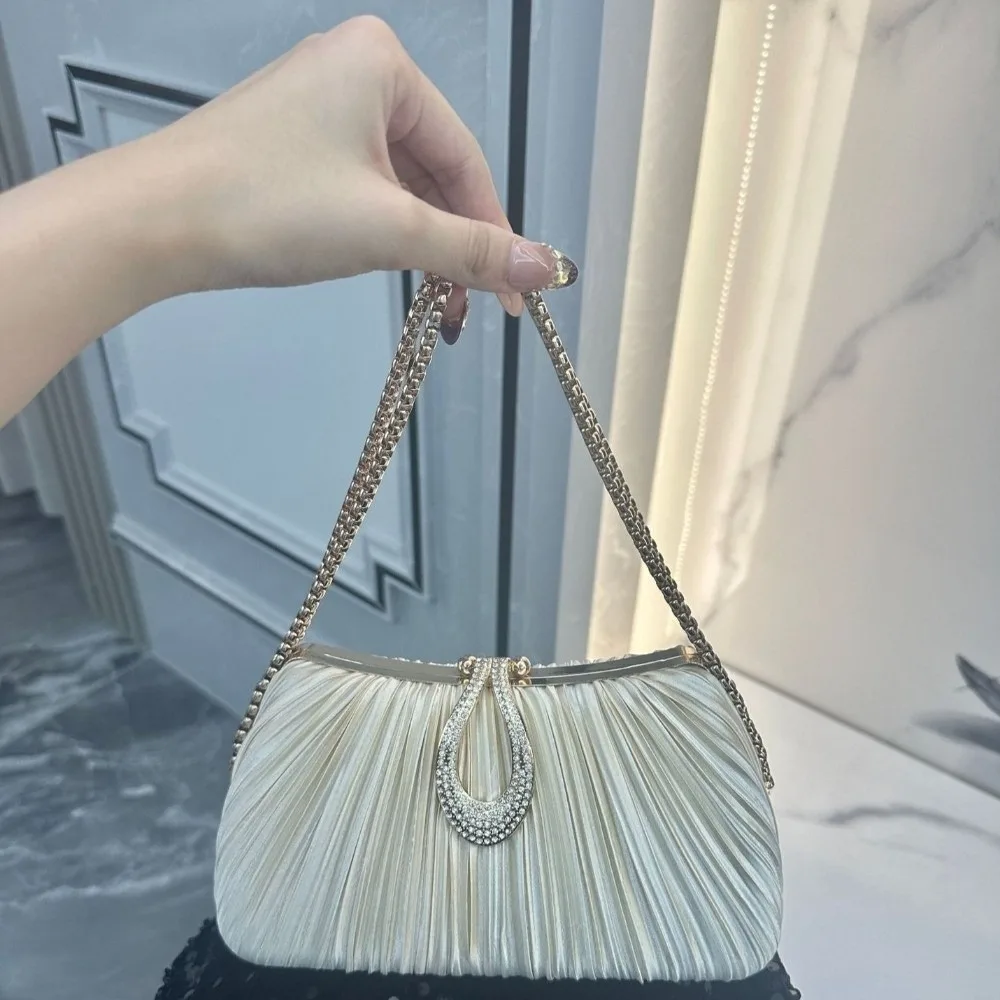 

Fashion Shiny Sequin Sequin Handbag Nylon Lining Lock Buckle Party Handbag Gold Sequin Clutch Bag Party