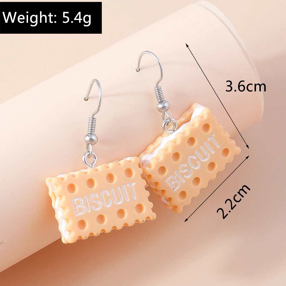 Aihua Harz Lustige Lebensmittel Ohrringe Französisch Frites Kekse Eis Brot Hot Dog Pizza Schokolade Erdbeere Kuchen Ohrringe Geschenke – Detail 1