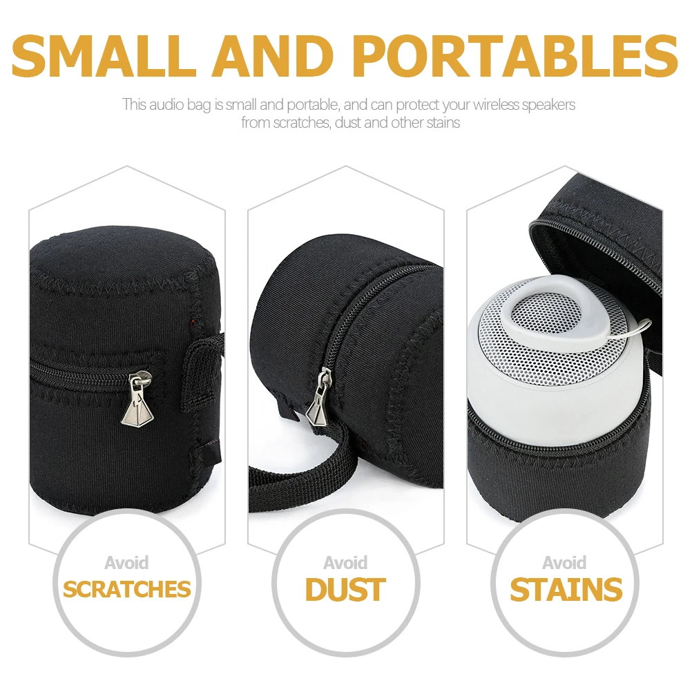 

Wireless Speakers Bag Case Carrying Storage Suitcase Protective Black Travel for